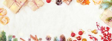 Noel arkaplanı. Mutlu yıllar. Seçici Odaklanma Tatili