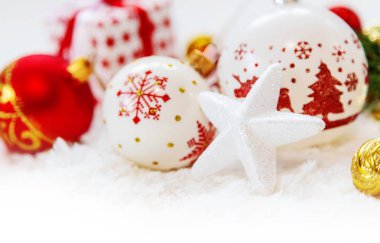 Noel arkaplanı. Mutlu yıllar. Seçici Odaklanma Tatili