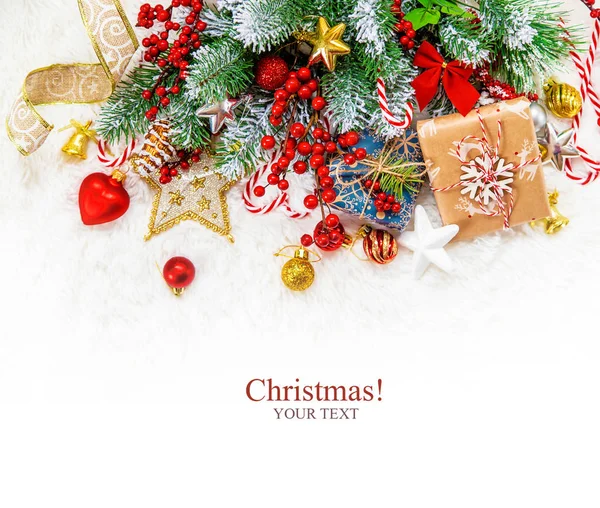Fundo Natal Feliz Ano Novo Foco Seletivo Férias — Fotografia de Stock