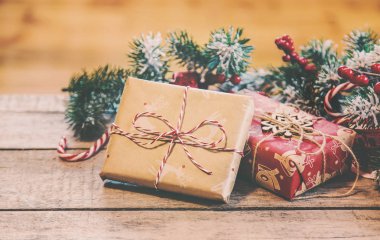 Noel arkaplanı. Mutlu yıllar. Seçici Odaklanma Tatili