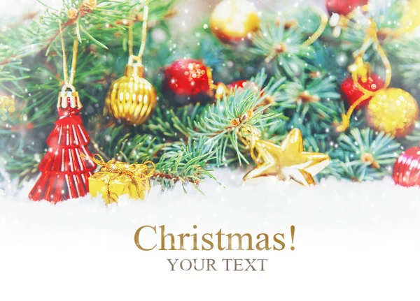 Christmas Background Happy New Year Selective Focus Holiday — Stock Photo, Image