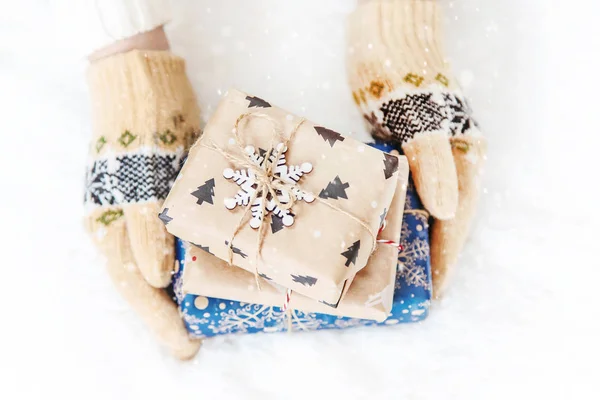 Weihnachtlicher Hintergrund Frohes Neues Jahr Selektive Schwerpunktbildung — Stockfoto