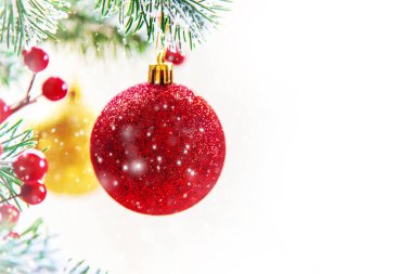 Noel arkaplanı. Mutlu yıllar. Seçici Odaklanma Tatili