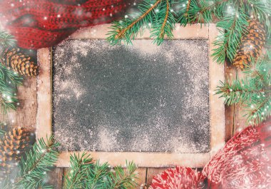 Noel arkaplanı. Mutlu yıllar. Seçici Odaklanma Tatili