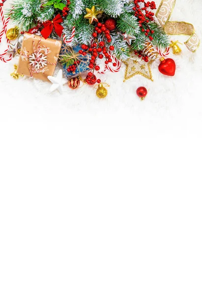 Weihnachtlicher Hintergrund Frohes Neues Jahr Selektiver Fokus Urlaub — Stockfoto