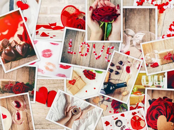Collage Van Liefde Romantiek Selectieve Aandacht Kus — Stockfoto