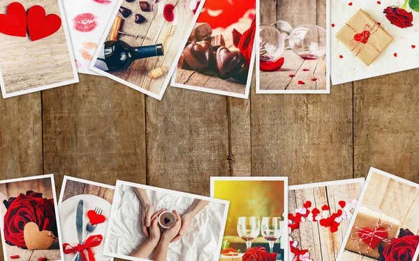 Collage Love Romance Selective Focus Kiss — Stock Photo, Image