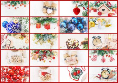 kolaj Noel resimleri. Tatiller ve olaylar. Yeni yıl.