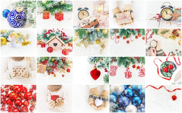 Collage Christmas Pictures Holidays Events New Year — Stock Photo, Image