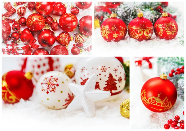 Collage Foto Natale Vacanze Eventi Anno Nuovo — Foto Stock