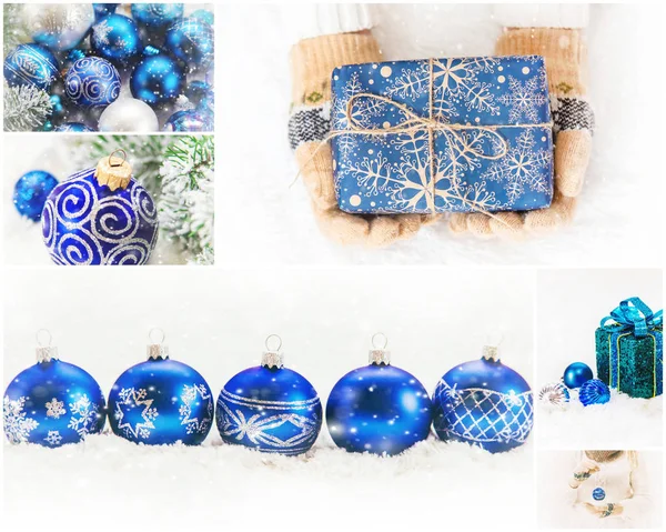 Collage Von Weihnachtsbildern Feiertage Und Veranstaltungen Neues Jahr — Stockfoto