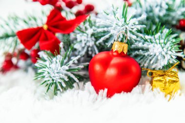 Noel arkaplanı. Mutlu yıllar. Seçici Odaklanma Tatili