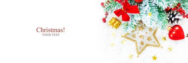 Noel arkaplanı. Mutlu yıllar. Seçici Odaklanma Tatili