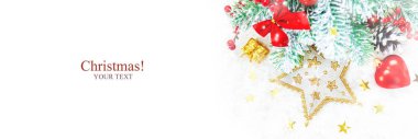 Noel arkaplanı. Mutlu yıllar. Seçici Odaklanma Tatili