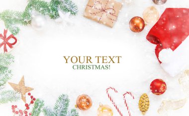 Noel arkaplanı. Mutlu yıllar. Seçici Odaklanma Tatili