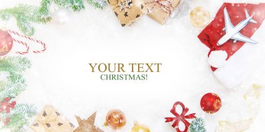 Noel seyahat tema arka plan. Seçici odak. Tatil