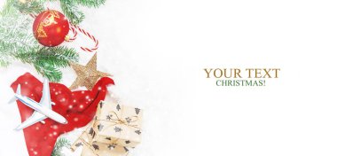 Noel seyahat tema arka plan. Seçici odak. Tatil