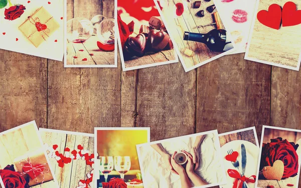 Collage Aus Liebe Und Romantik Selektiver Fokus Kuss — Stockfoto