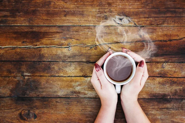 Šálek Čaje Rukách Selektivní Soustředění Drink — Stock fotografie