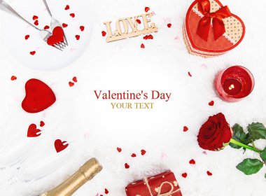 Sevgililer günü. Güzel arka plan tebrik kartı bir gül. Seçici odak. Tatil.