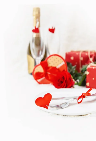 Valentine Day Piękne Tło Życzeniami Róży Selektywny Fokus Wakacje — Zdjęcie stockowe