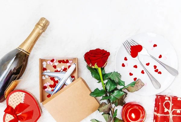 Valentine Day Beautiful Gift Trip Selective Focus Holiday — Stock Photo, Image
