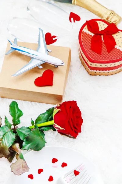 Valentýn Krásný Dárkový Výlet Selektivní Soustředění Dovolená — Stock fotografie