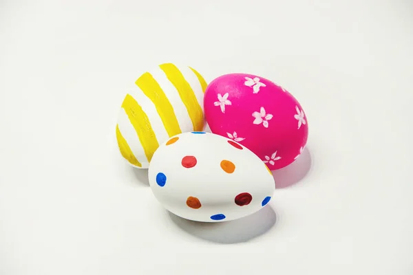 Perfect Easter eggs Hand Made. On white isolated background. Selective focus. food.