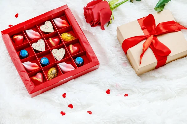 Doce Presente Para Amado Foco Seletivo Alimentos — Fotografia de Stock