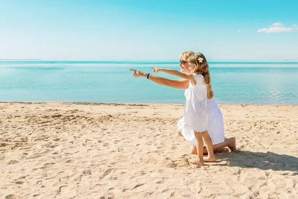 Child Beach Sea Shore Selective Focus Nature — Stock Photo, Image