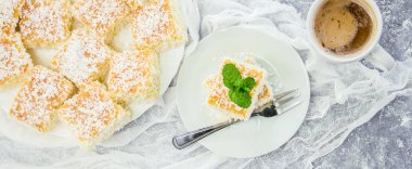 Hindistan cevizi talalü kek. Seçici odak. Gıda.