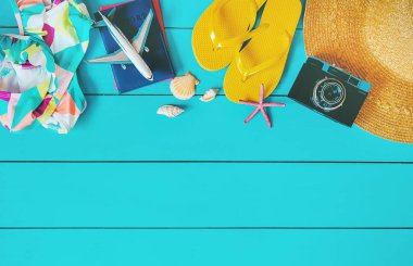 Arka plan yolculuğu. Deniz turu, eşyalar. Seçici odaklama.