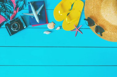 Arka plan yolculuğu. Deniz turu, eşyalar. Seçici odaklama.