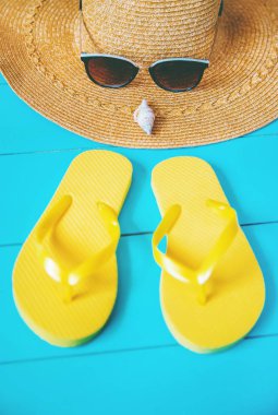 Arka plan yolculuğu. Deniz turu, eşyalar. Seçici odaklama.