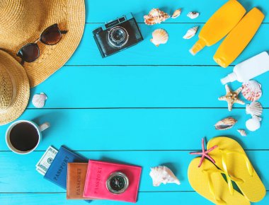 Arka plan yolculuğu. Deniz turu, eşyalar. Seçici odaklama.