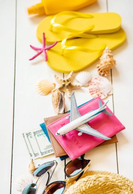 Arka plan yolculuğu. Deniz turu, eşyalar. Seçici odaklama.