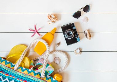 Arka plan yolculuğu. Deniz turu, eşyalar. Seçici odaklama.