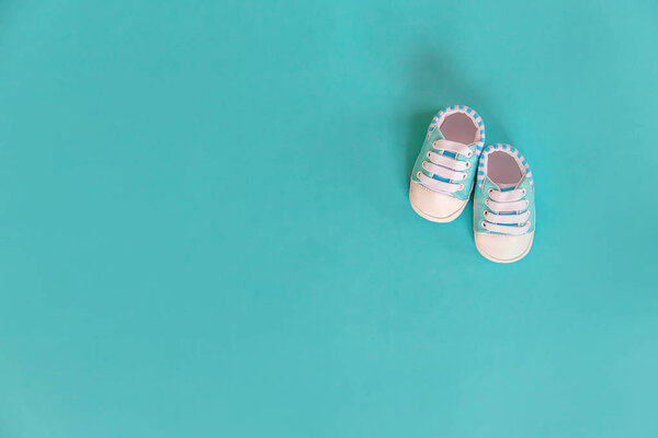 baby accessories for newborns on a colored background. selective focus.