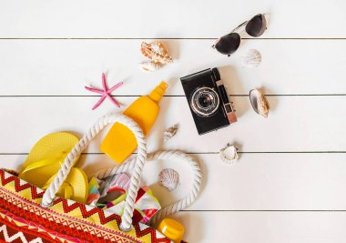 Arka plan yolculuğu. Deniz turu, eşyalar. Seçici odaklama.