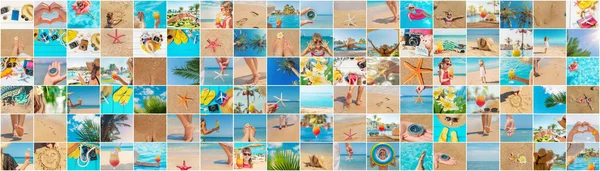 Reisekonzept-Collage. Urlaub am Meer. Selektiver Fokus. — Stockfoto