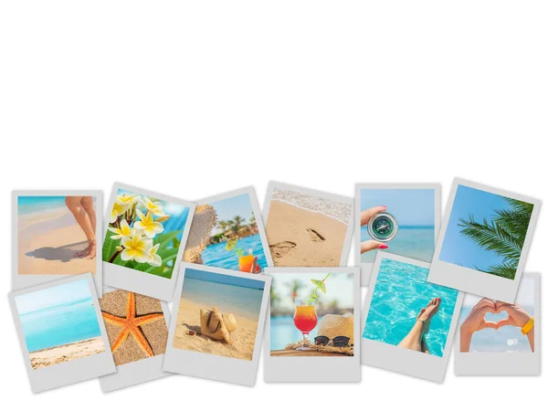 旅行の概念のコラージュ。海の休暇。選択的焦点. — ストック写真