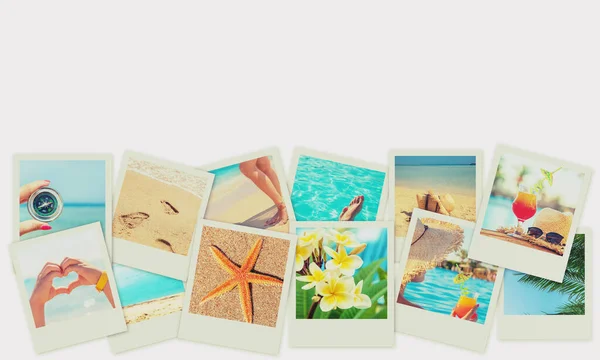 Reisekonzept-Collage. Urlaub am Meer. Selektiver Fokus. — Stockfoto