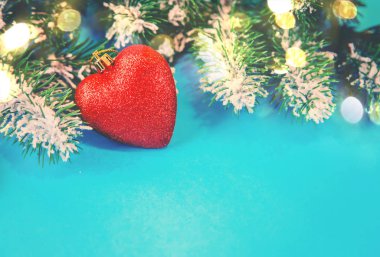 Noel arkaplanı ve dekor. Yeni yıl. Seçici odak.