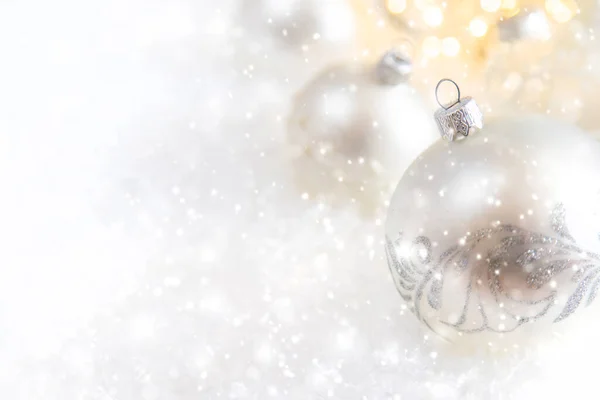 Vrolijk Kerstfeest Gelukkig Nieuwjaar Vakantie Wenskaart Achtergrond Selectieve Focus — Stockfoto