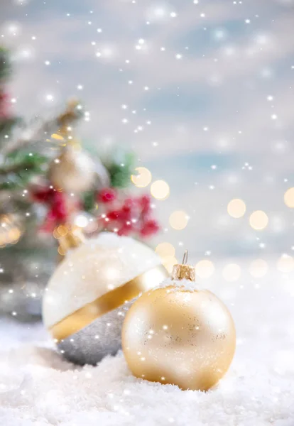 Vrolijk Kerstfeest Wenskaart Achtergrond Selectieve Focus Aard — Stockfoto
