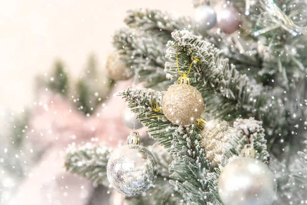 Buon Natale Vacanze Sfondo Biglietto Auguri Concentrazione Selettiva Natura — Foto Stock