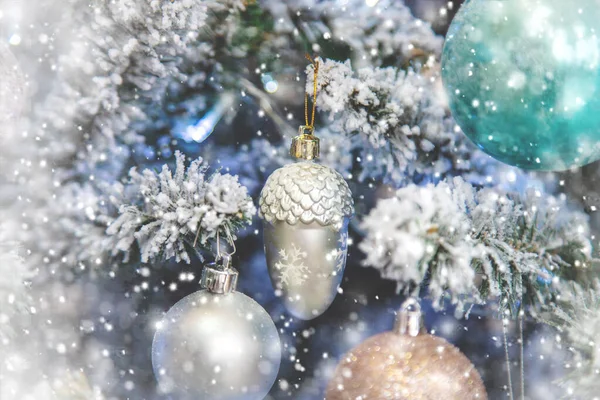 Buon Natale Vacanze Sfondo Biglietto Auguri Concentrazione Selettiva Natura — Foto Stock