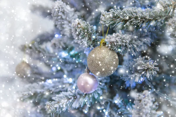 Buon Natale Vacanze Sfondo Biglietto Auguri Concentrazione Selettiva Natura — Foto Stock