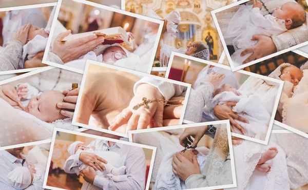 婴儿洗礼圣礼圣礼的结合体 有选择的重点 — 图库照片
