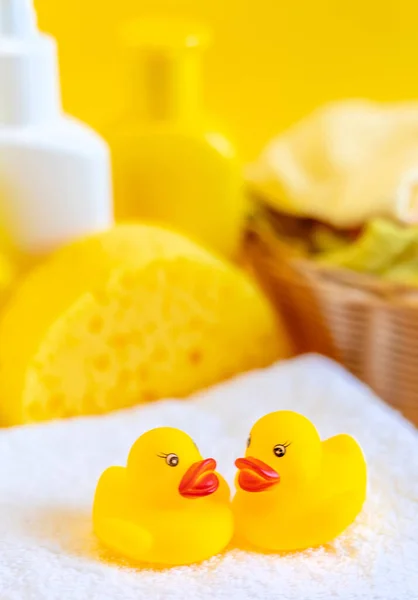 Accesorios Para Bañar Bebé Enfoque Selectivo Naturaleza — Foto de Stock